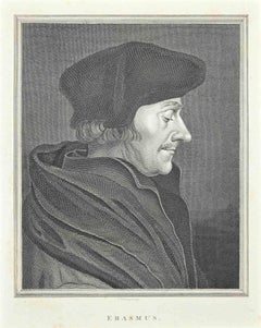 Portrait of Erasmus -  Original Etching by Thomas Holloway - 1810