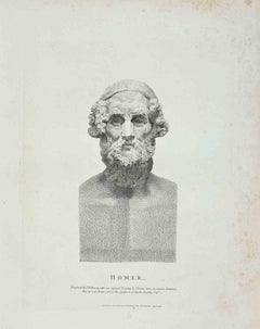 Portrait of Homer - Original Etching by Thomas Holloway - 1810