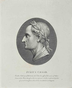 Antique Portrait of Julius Caesar - Original Etching by Thomas Holloway - 1810