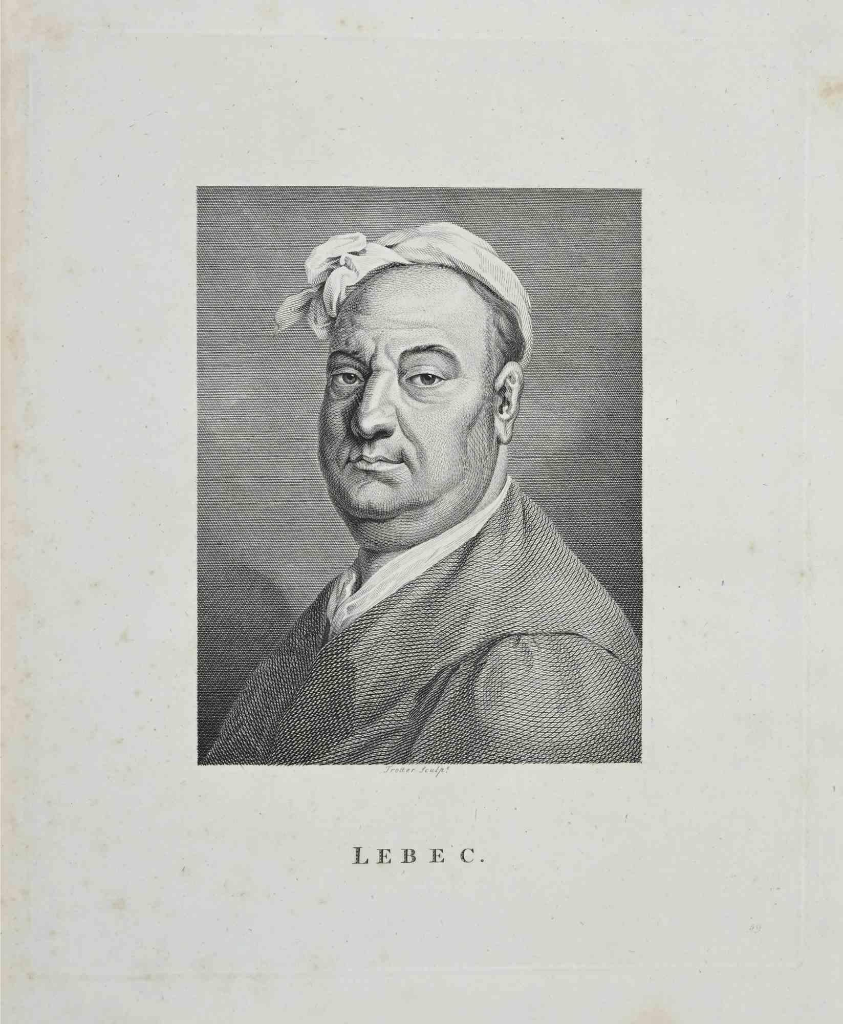 Portrait of Lebec - Original Etching by Thomas Holloway - 1810