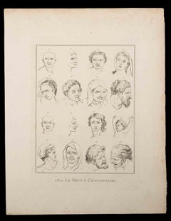Portrait of men and women - Original Etching by Thomas Holloway - 1810