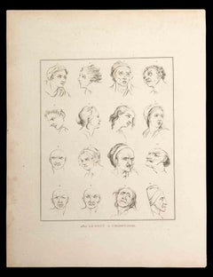 Portrait of Men and Women - Original Etching by Thomas Holloway - 1810