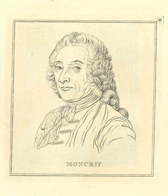 Portrait of Moncrif - Original Etching by Thomas Holloway - 1810