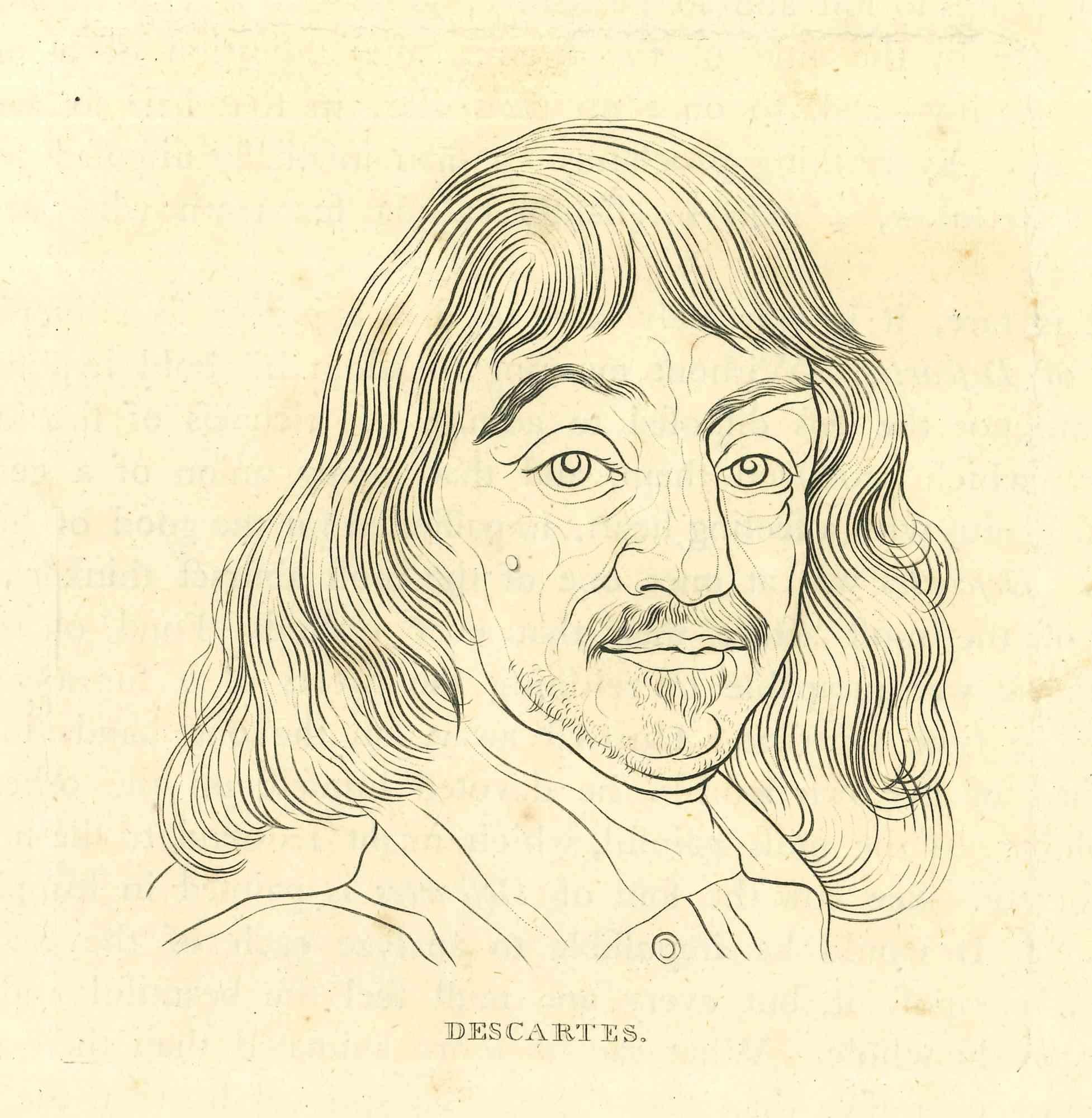 Das Porträt von René Descartes ist ein Original-Kunstwerk von Thomas Holloway (1748 - 1827).

Original-Radierung von J.C. Lavater's "Essays on Physiognomy, Designed to promote the Knowledge and the Love of Mankind", London, Bensley, 1810. 

Dieses