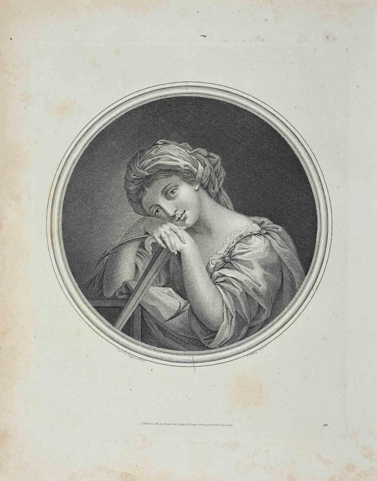Portrait of Woman is an original artwork realized by Thomas Holloway (1748 - 1827).

Original Etching from J.C. Lavater's "Essays on Physiognomy, Designed to promote the Knowledge and the Love of Mankind", London, Bensley, 1810. 

A the bottom