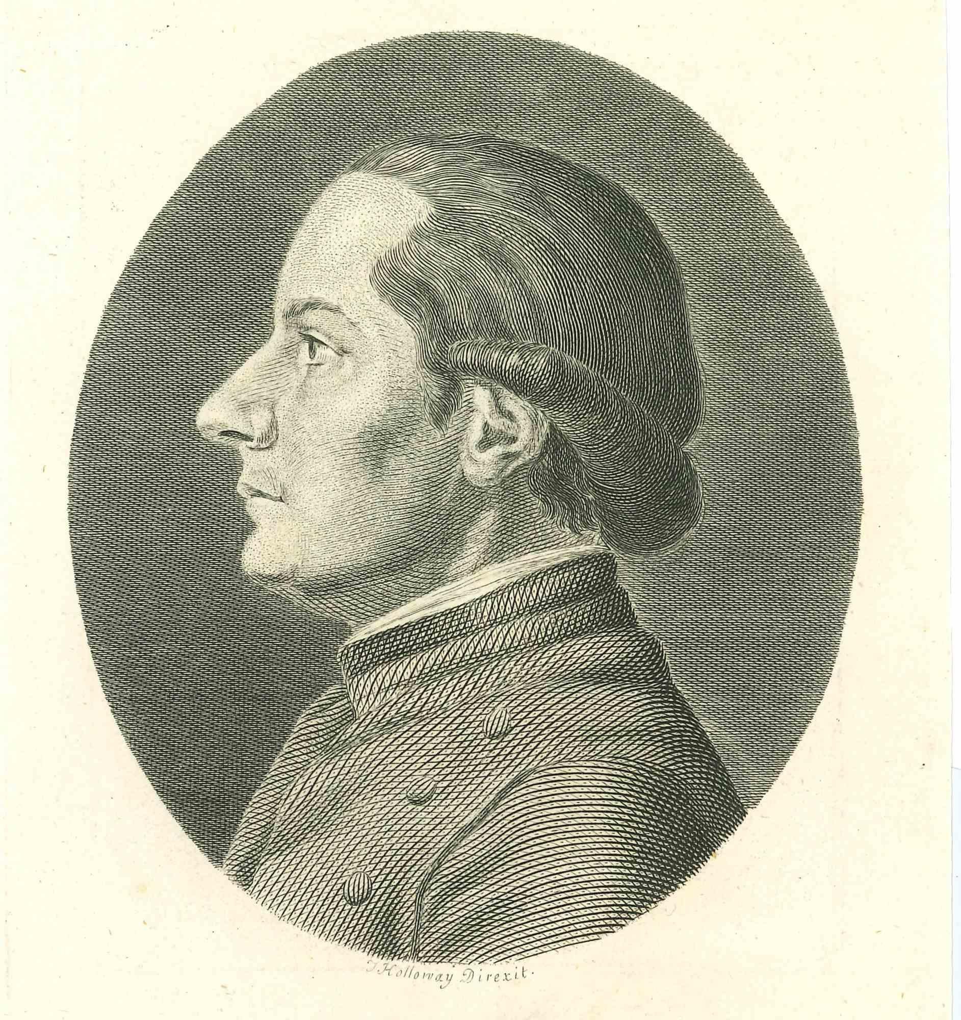 Portrait is an original artwork realized by Thomas Holloway (1748-1827).

Original Etching from Johann Caspar Lavater's "Essays on Physiognomy, Designed to promote the Knowledge and the Love of Mankind", London, Bensley, 1810. 

This artwork
