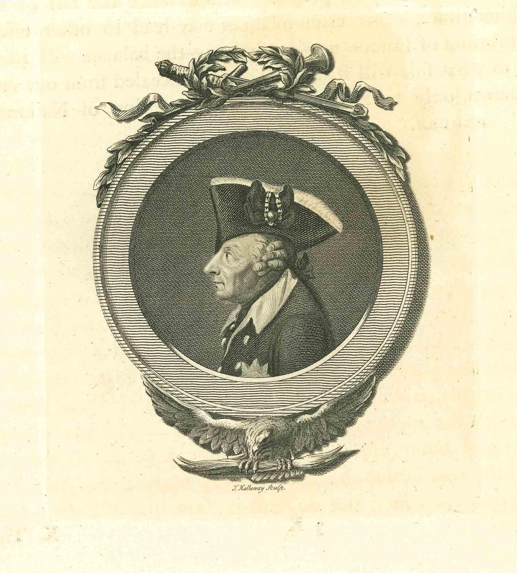 Das Profil ist eine Original-Radierung von Thomas Holloway für Johann Caspar Lavaters "Essays on Physiognomy, Designed to Promote the Knowledge and the Love of Mankind", London, Bensley, 1810. 

Signiert auf der Platte auf der unteren.

Mit dem