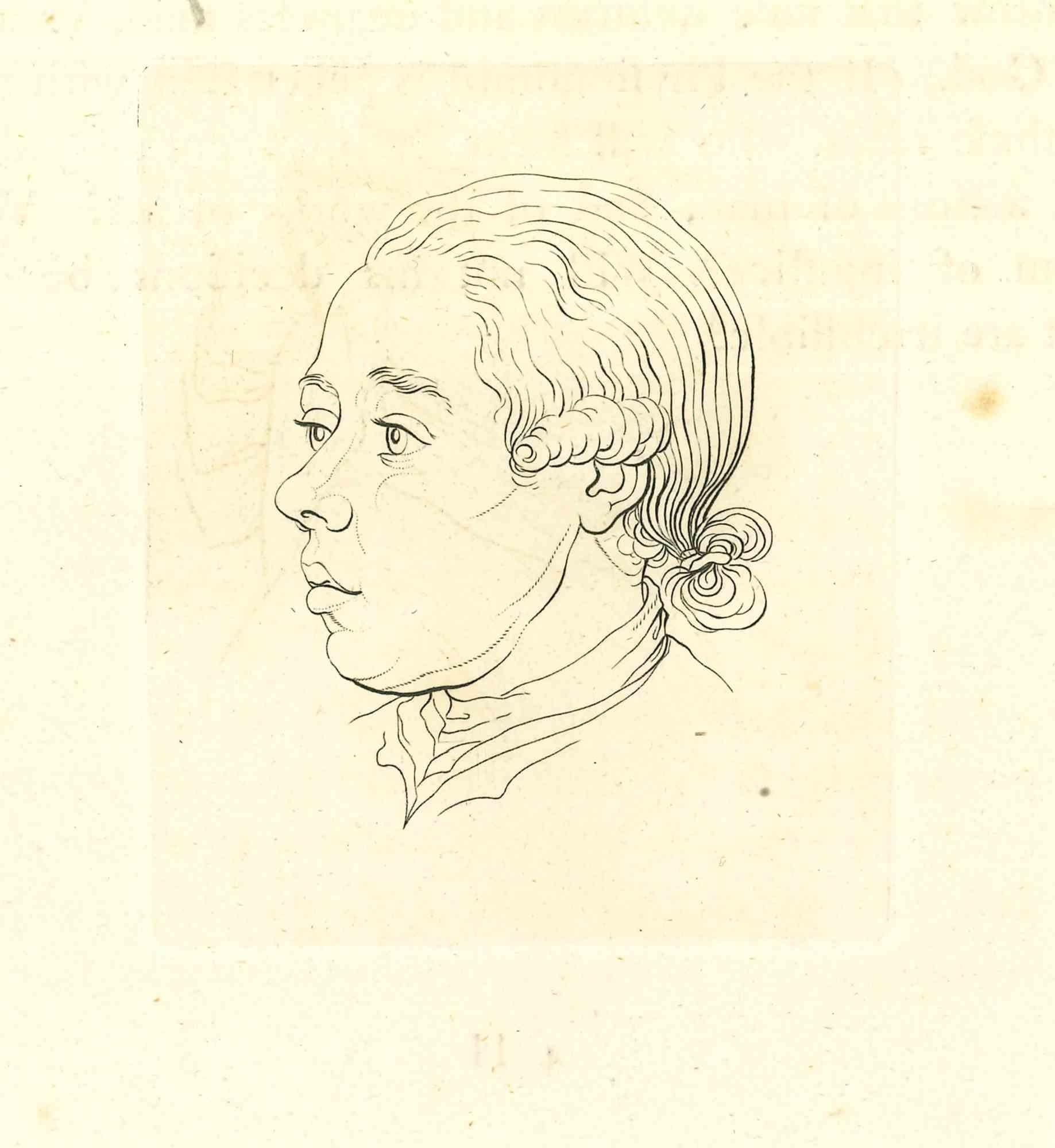 Portrait - Original Etching by Thomas Holloway - 1810