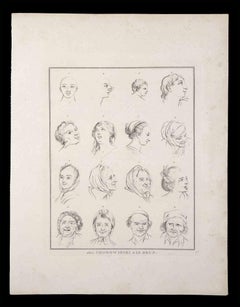 Portraits of Men and Women - Original Etching by Thomas Holloway - 1810