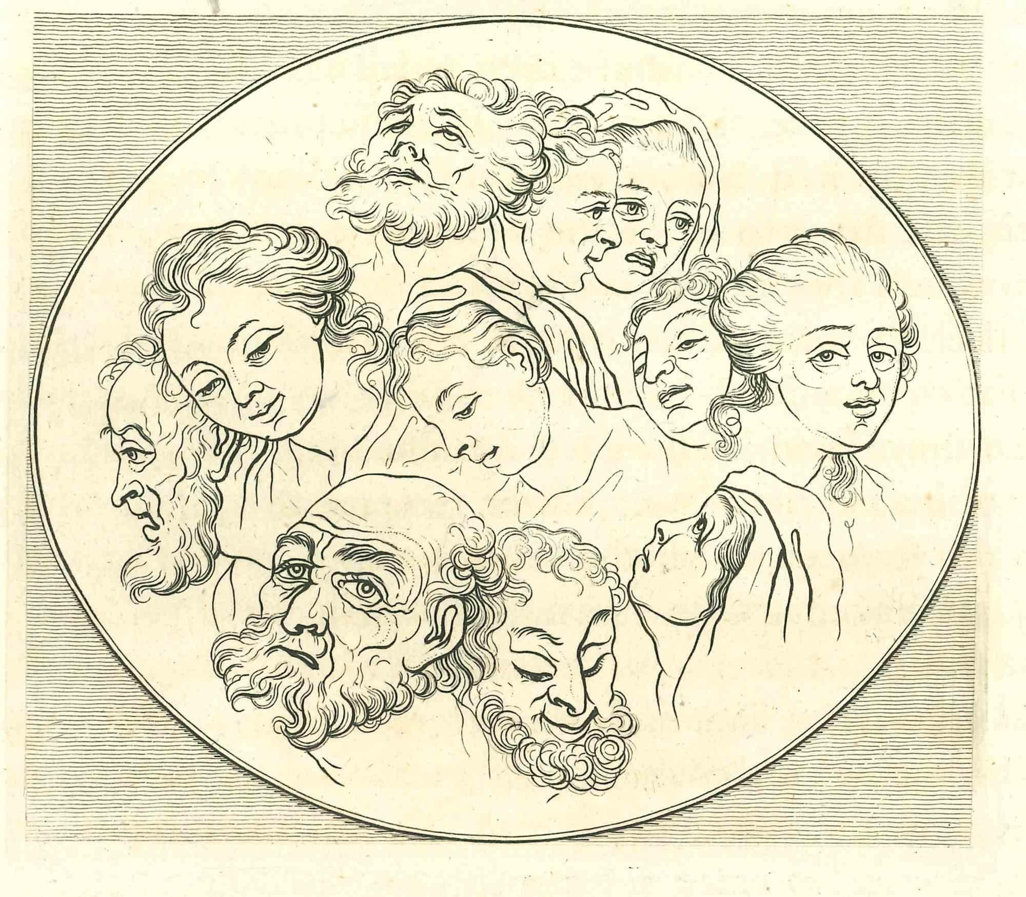 Portraits is an artwork realized by Thomas Holloway for Johann Caspar Lavater's  "Essays on Physiognomy, Designed to promote the Knowledge and the Love of Mankind", London, Bensley, 1810. 

 This artwork portrays historical faces. On the back of