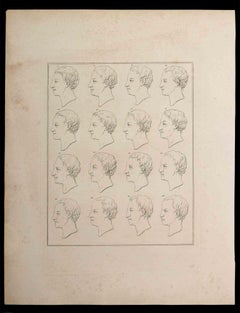 Profile des Mannes – Original-Radierung von Thomas Holloway – 1810