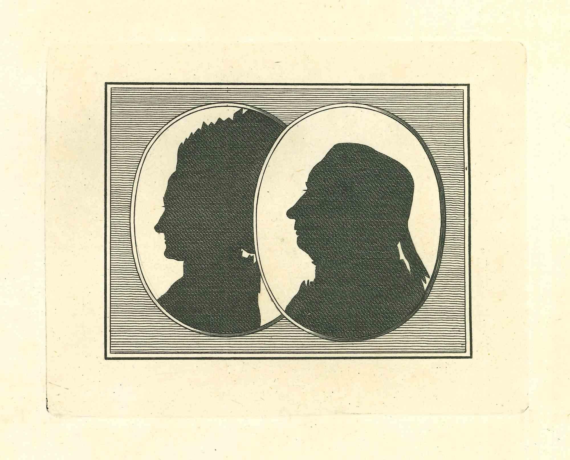 Silhouette ist eine Original-Radierung von Thomas Holloway für Johann Caspar Lavaters "Essays on Physiognomy, Designed to Promote the Knowledge and the Love of Mankind", London, Bensley, 1810. 

Gute Bedingungen.

Johann Caspar Lavater war ein