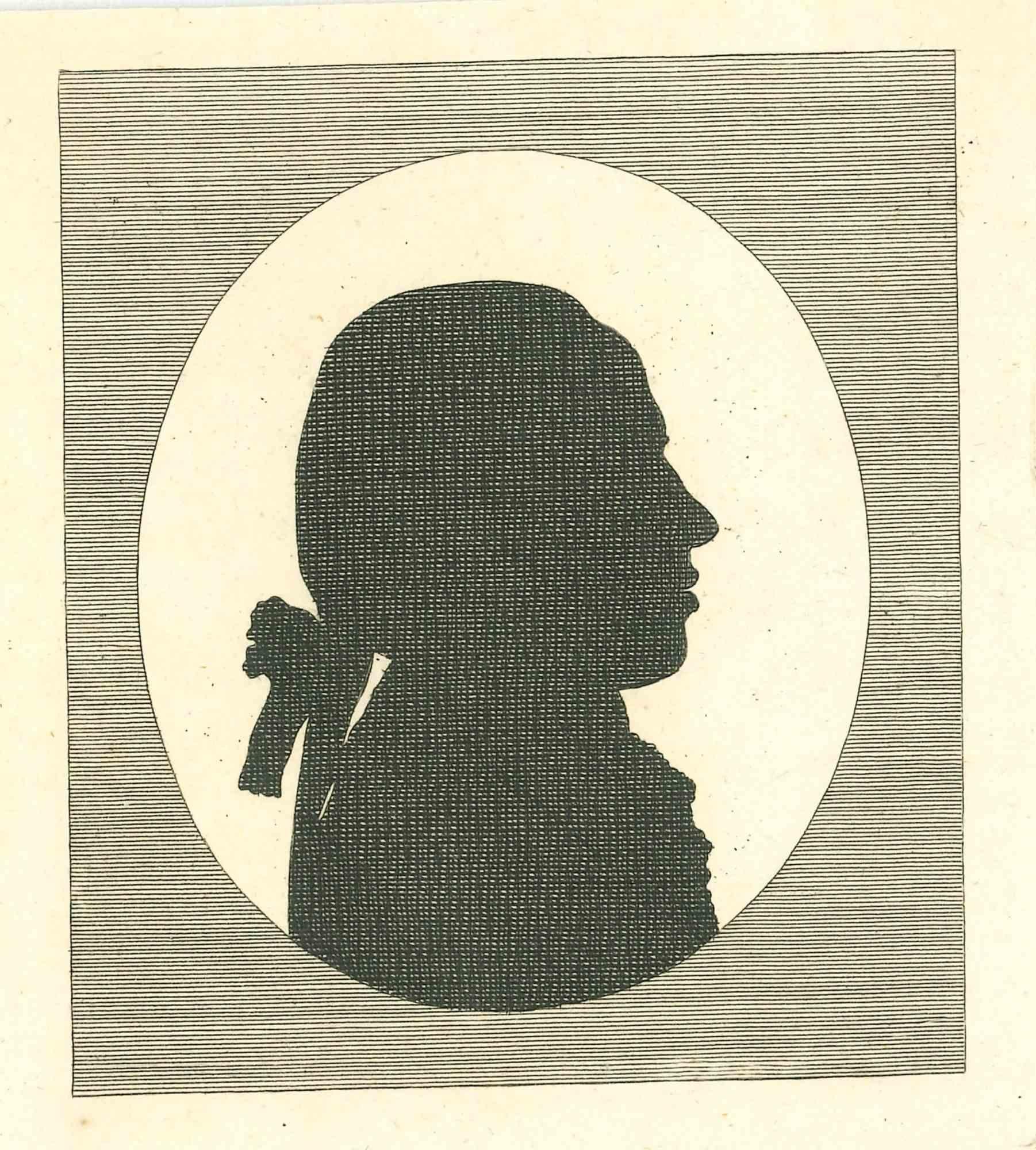 The Silhouette Profile - The Physiognomy is an original etching artwork realized by Thomas Holloway for Johann Caspar Lavater's "Essays on Physiognomy, Designed to Promote the Knowledge and the Love of Mankind", London, Bensley, 1810. 

Good