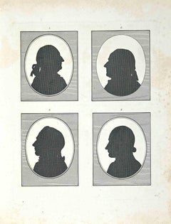 Silhouetten - Original-Radierung von Thomas Holloway - 1810