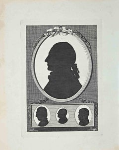 Antique Silhouettes - Original Etching by Thomas Holloway - 1810