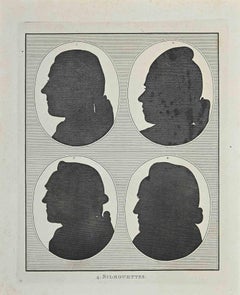Antique Silhouettes - Original Etching by Thomas Holloway - 1810