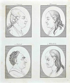 Die Physiognomie der Gefühle - Original-Radierung von Thomas Holloway - 1810