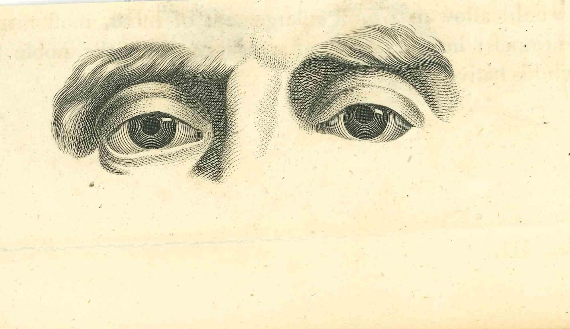 The Physiognomy - The Eyes ist eine Original-Radierung von Thomas Holloway für Johann Caspar Lavaters "Essays on Physiognomy, Designed to Promote the Knowledge and the Love of Mankind", London, Bensley, 1810. 

Gute Bedingungen.

Mit Notizen auf der