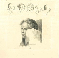 Die Physiognomie - Das Gesicht - Original-Radierung von Thomas Holloway - 1810