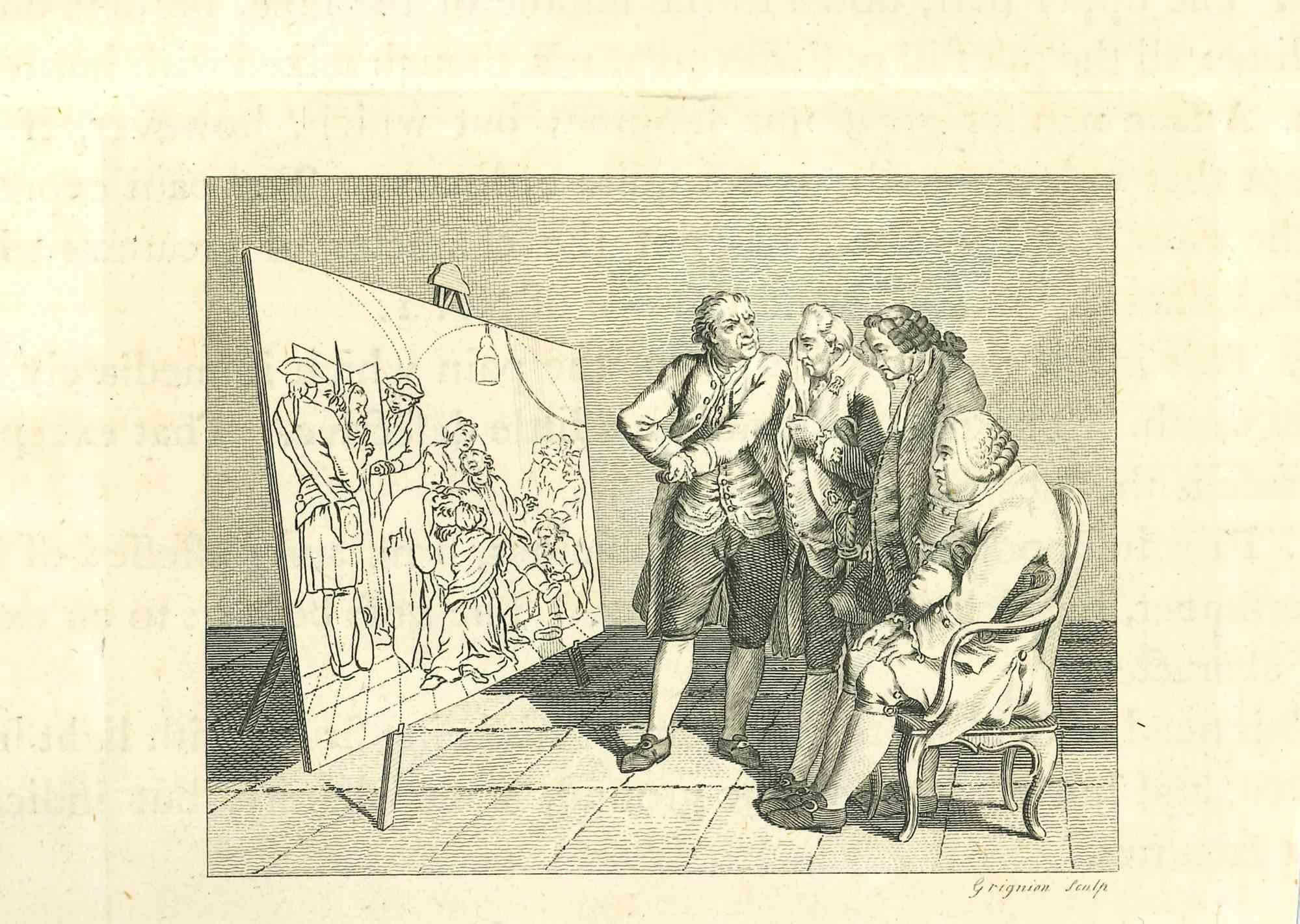 The Physiognomy -The painting is an original etching artwork realized by Thomas Holloway for Johann Caspar Lavater's "Essays on Physiognomy, Designed to Promote the Knowledge and the Love of Mankind", London, Bensley, 1810. 

With the script on the