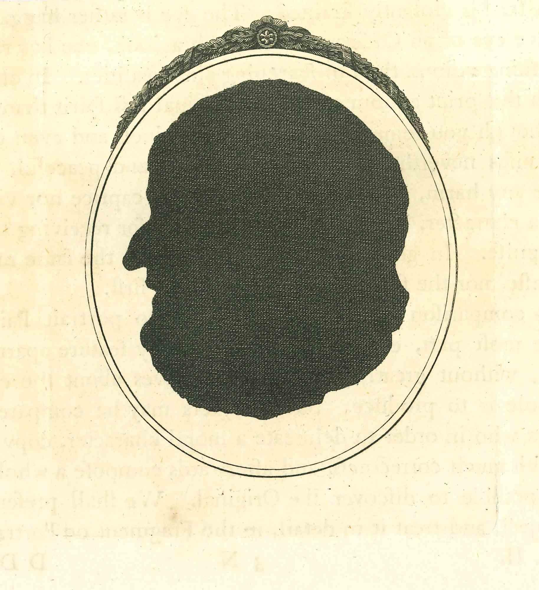 The Physiognomy - The Profile is an original etching artwork realized by Thomas Holloway for Johann Caspar Lavater's "Essays on Physiognomy, Designed to Promote the Knowledge and the Love of Mankind", London, Bensley, 1810. 

With the script on the