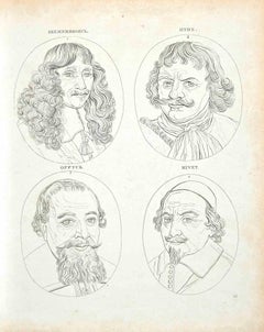 The Portraits of Masters - Original Etching by Thomas Holloway - 1810