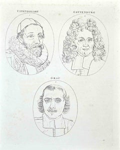 The Portraits of Masters - Original Etching by Thomas Holloway - 1810