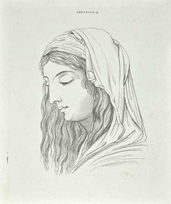 The Profile of Lady - Original Etching by Thomas Holloway - 1810
