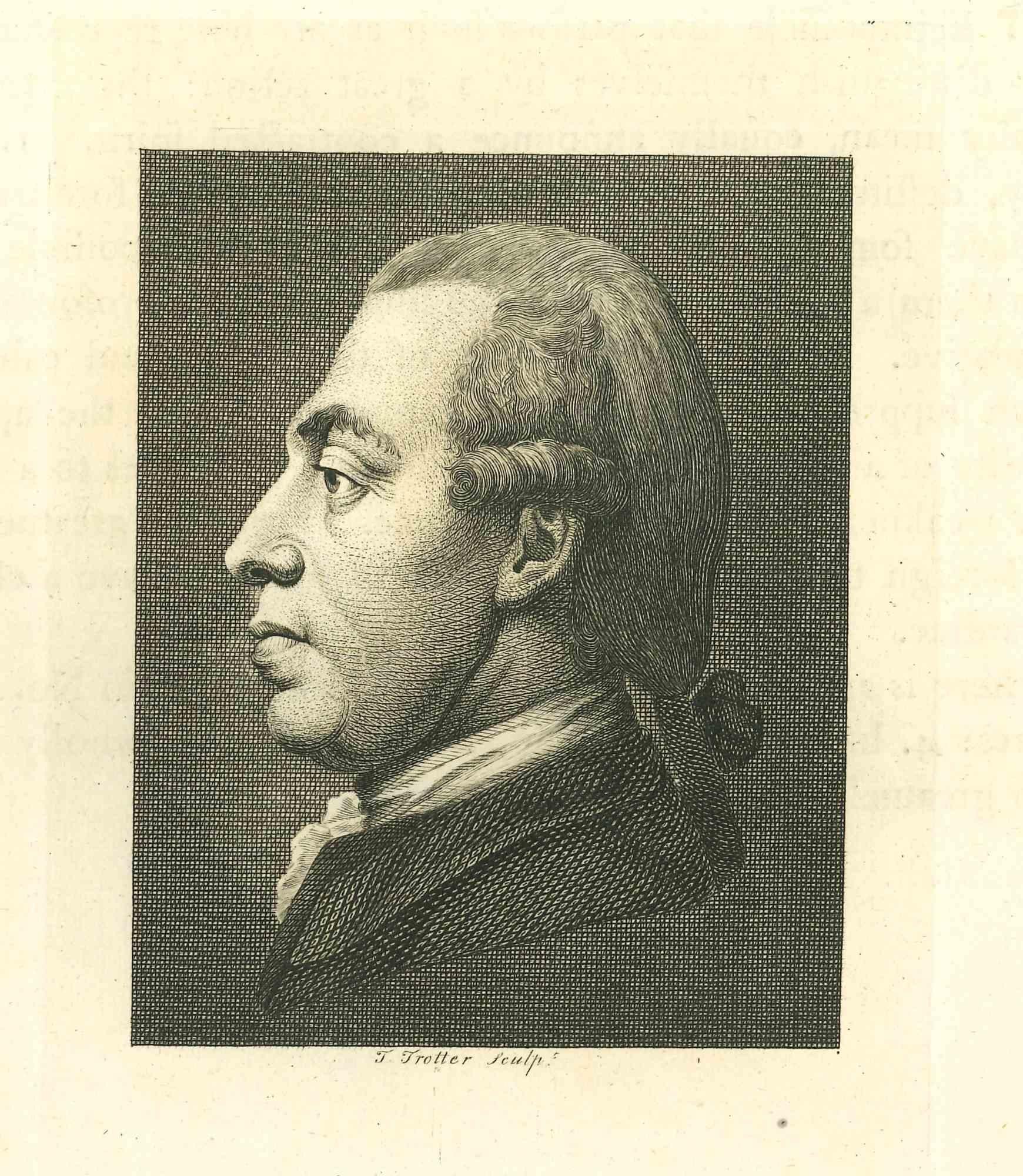 The Profile is an original etching artwork realized by Thomas Holloway for Johann Caspar Lavater's "Essays on Physiognomy, Designed to Promote the Knowledge and the Love of Mankind", London, Bensley, 1810. 

With the script on the rear.

Signed on