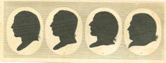 Antique The Silhouette Profiles -  Original Etching by Thomas Holloway - 1810