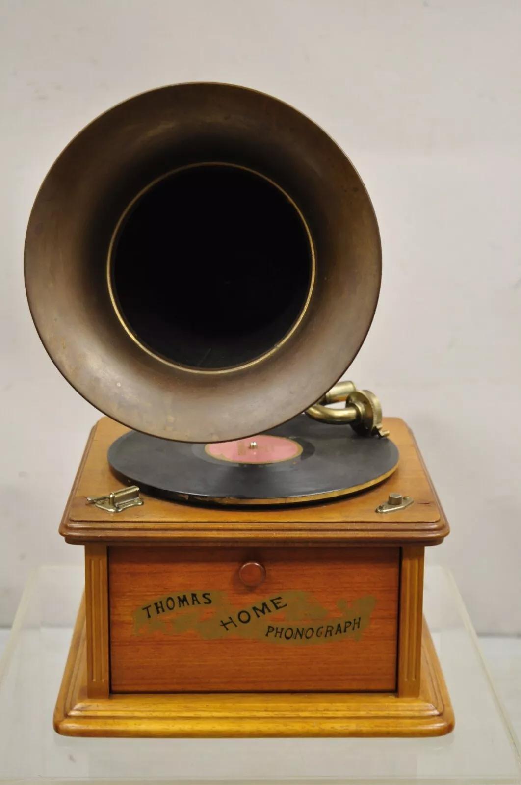 Thomas Home Phonograph Grammophon Replica Collector's Edition Radio-Kassettenspieler (Viktorianisch)