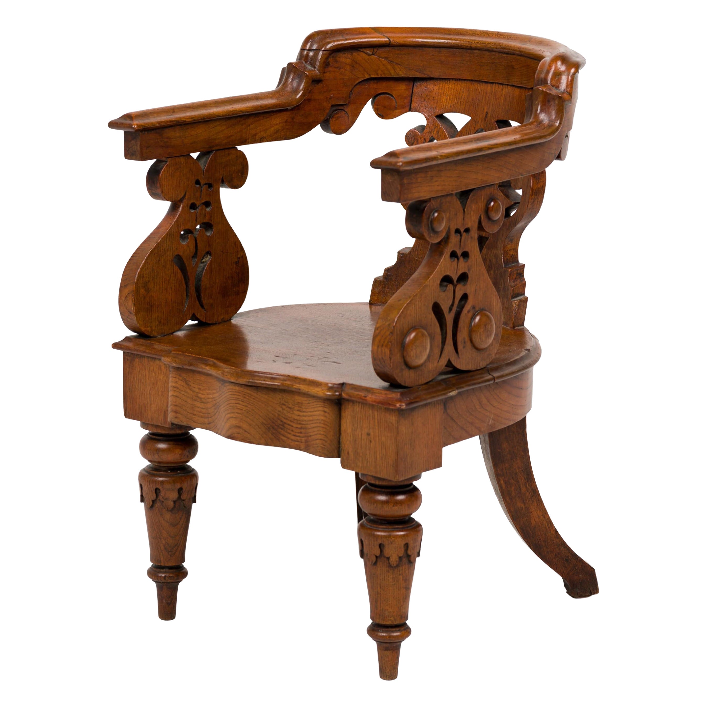 Thomas Hope English Regency Carved Wooden Childs Chair For Sale