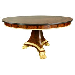 Thomas Hope style mahogany inlaid and gilded centre table 
