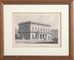 Antique The New Athenaeum, Waterloo Place - Hand-Colored Engraving after Thomas Shepherd