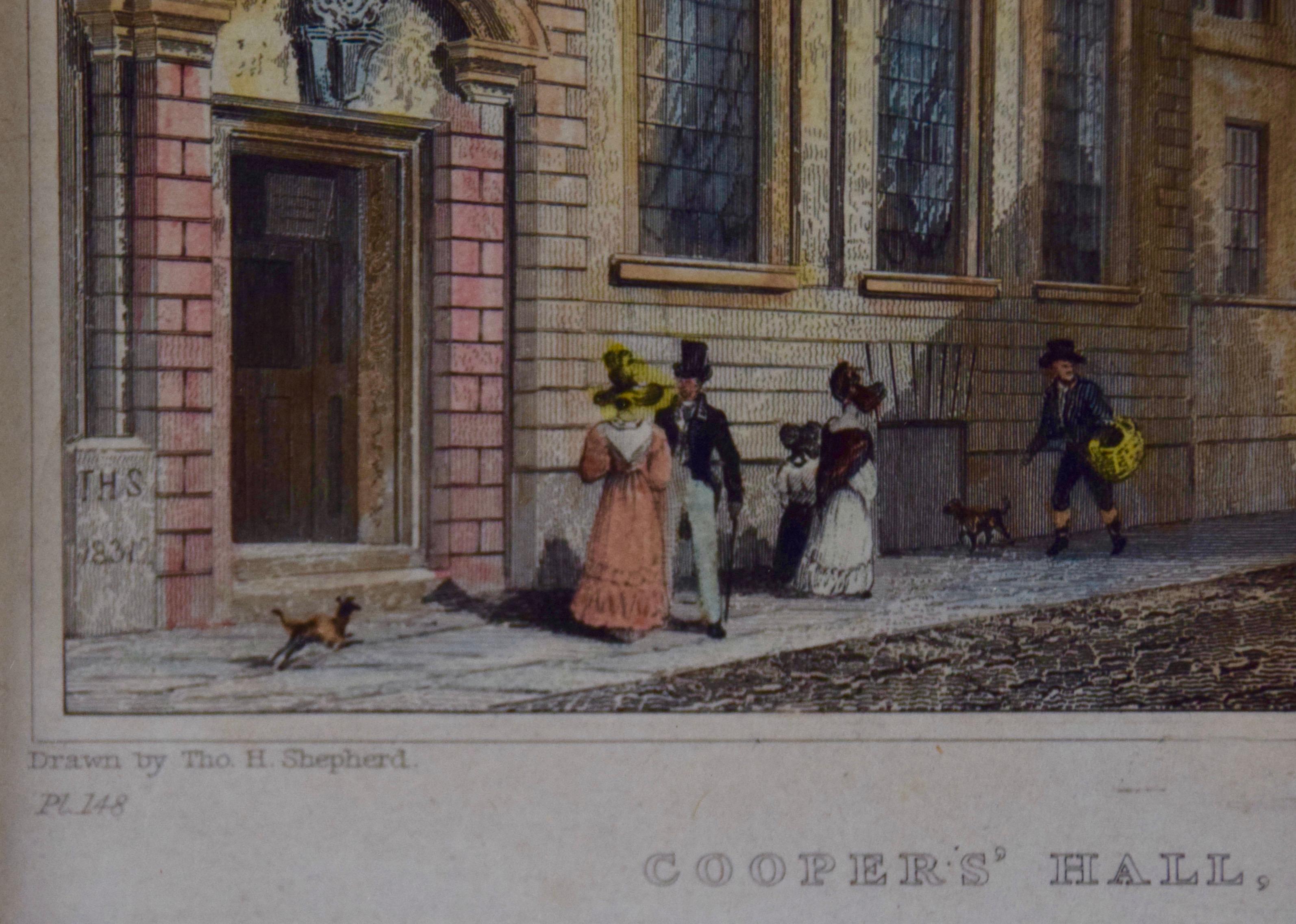 Three 19th C. Hand Colored Engravings of London Architecture by T. Shepherd For Sale 5