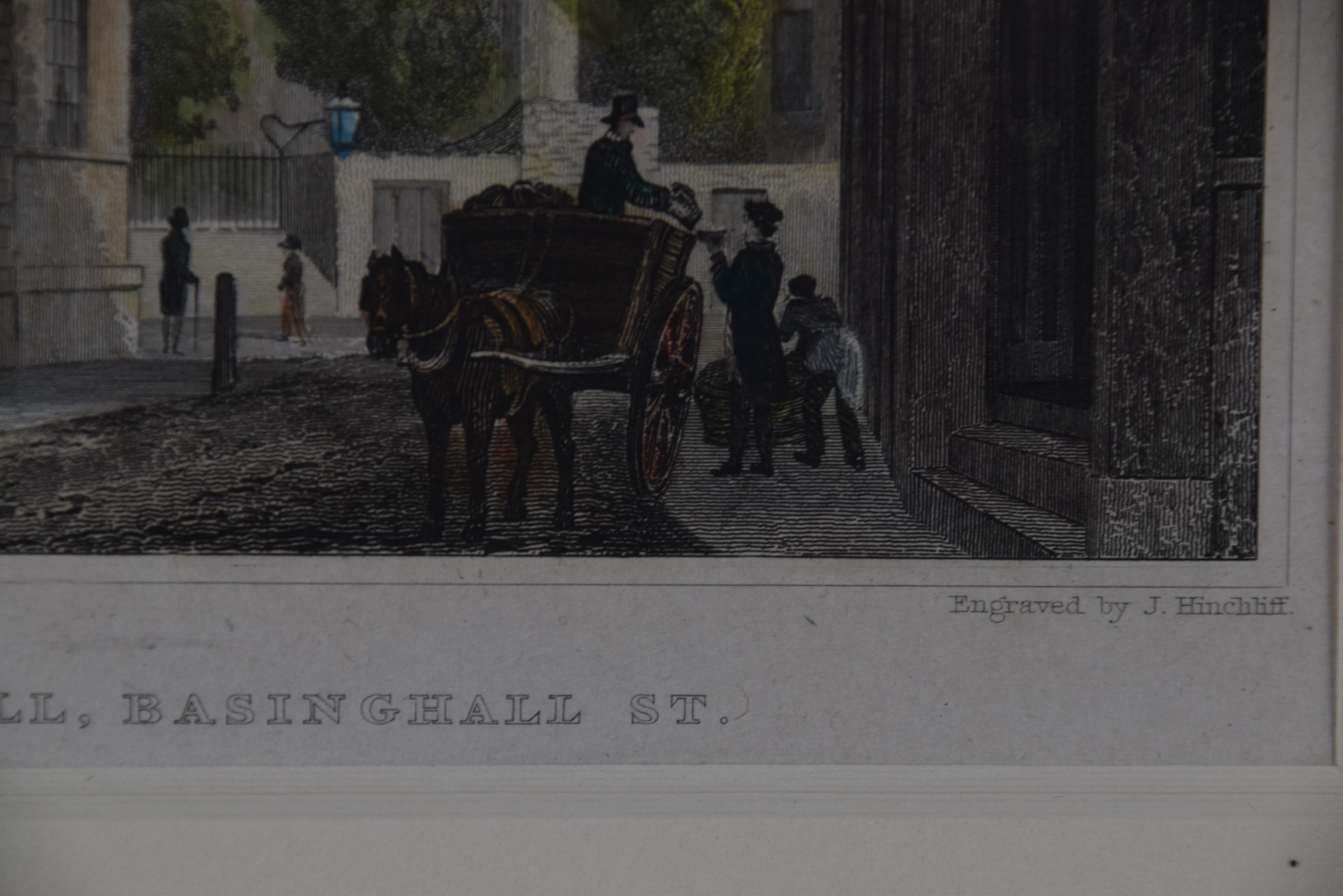 Tre incisioni colorate a mano di architettura londinese del XIX secolo di I.C. Shepherd in vendita 10