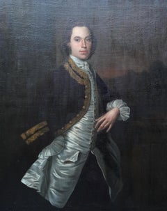 Portrait of a Gentleman - British Old Master c1750 art oil painting