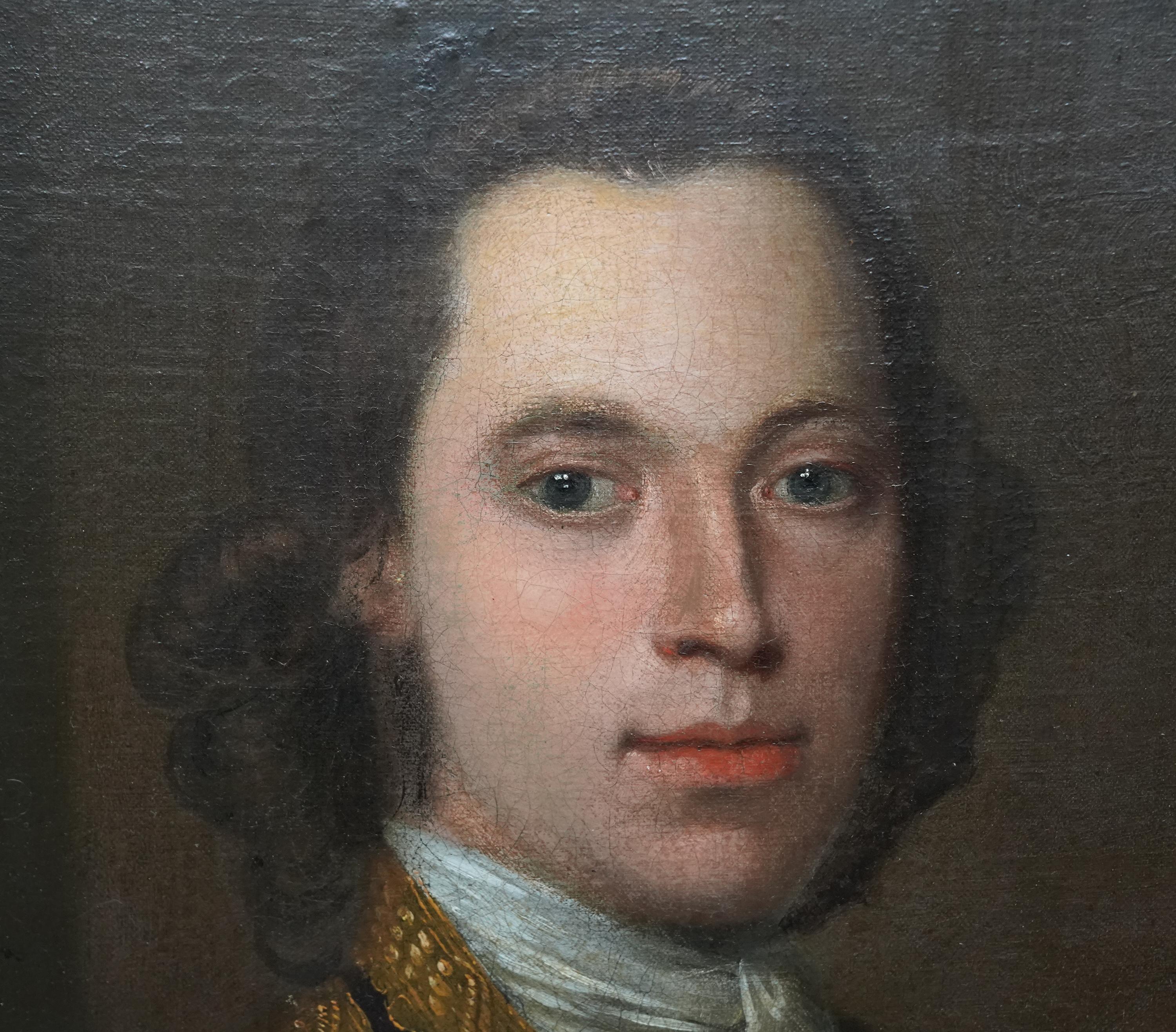 Portrait of a Gentleman - British Old Master c1750 art oil painting For Sale 1