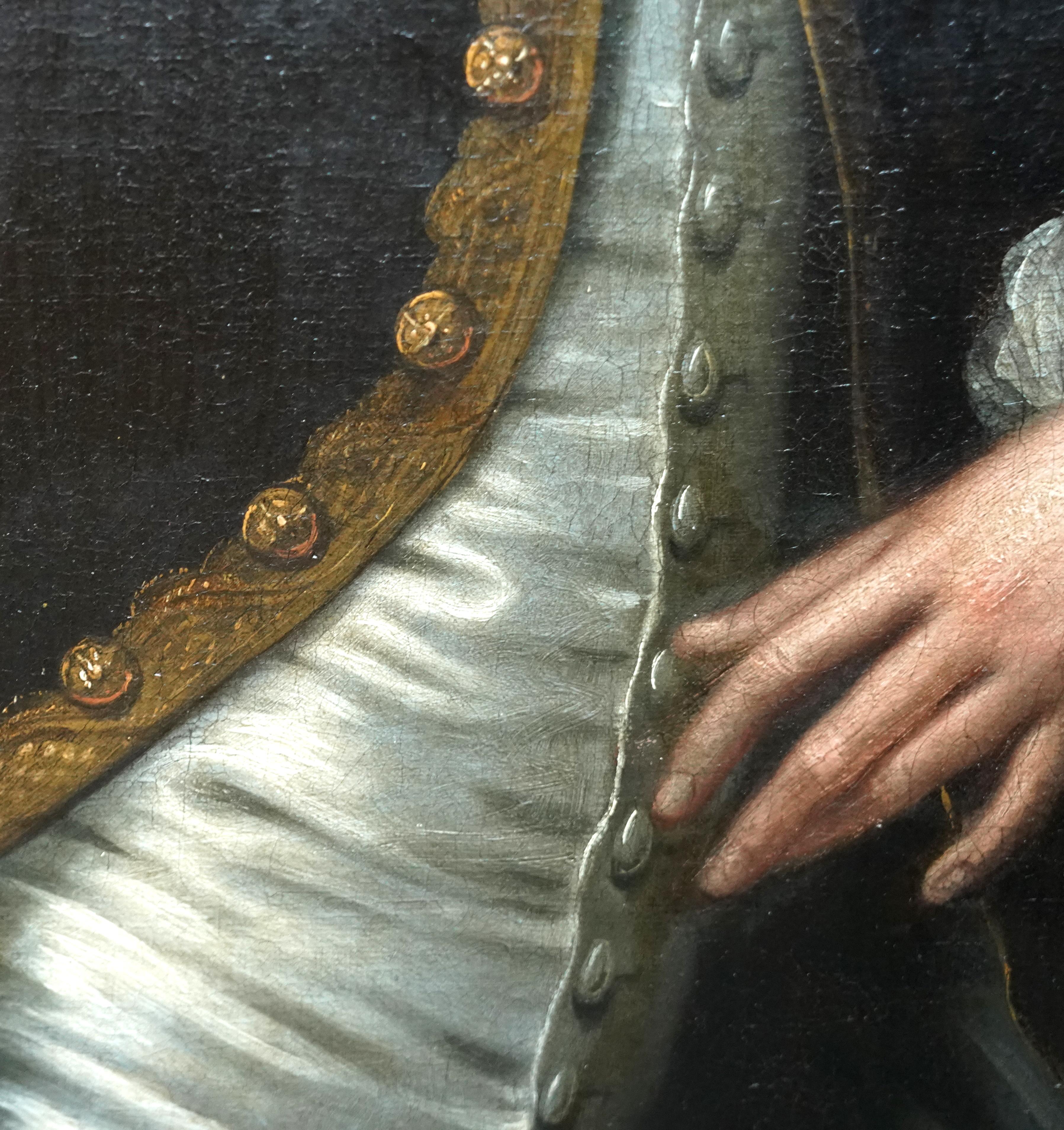 Portrait of a Gentleman - British Old Master c1750 art oil painting For Sale 3