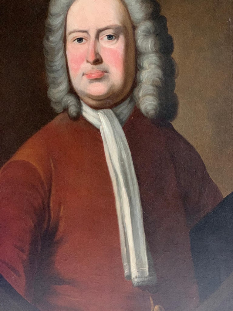 Thomas Hudson Portrait Of An Aristocratic Gentleman In Crimson