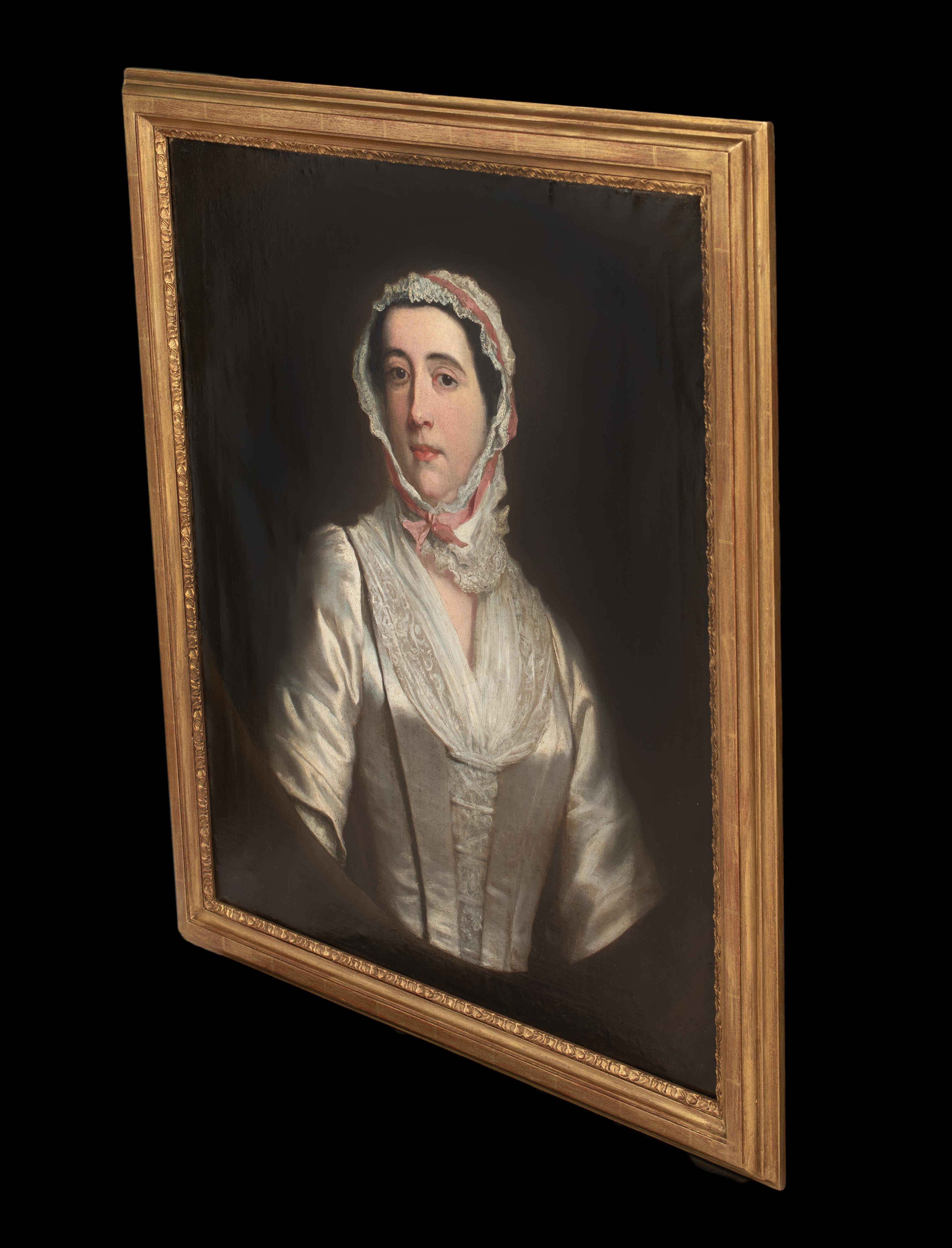 Portrait Of Lady Manners, 18th Century  attributed to THOMAS HUDSON (1701-1779) For Sale 6