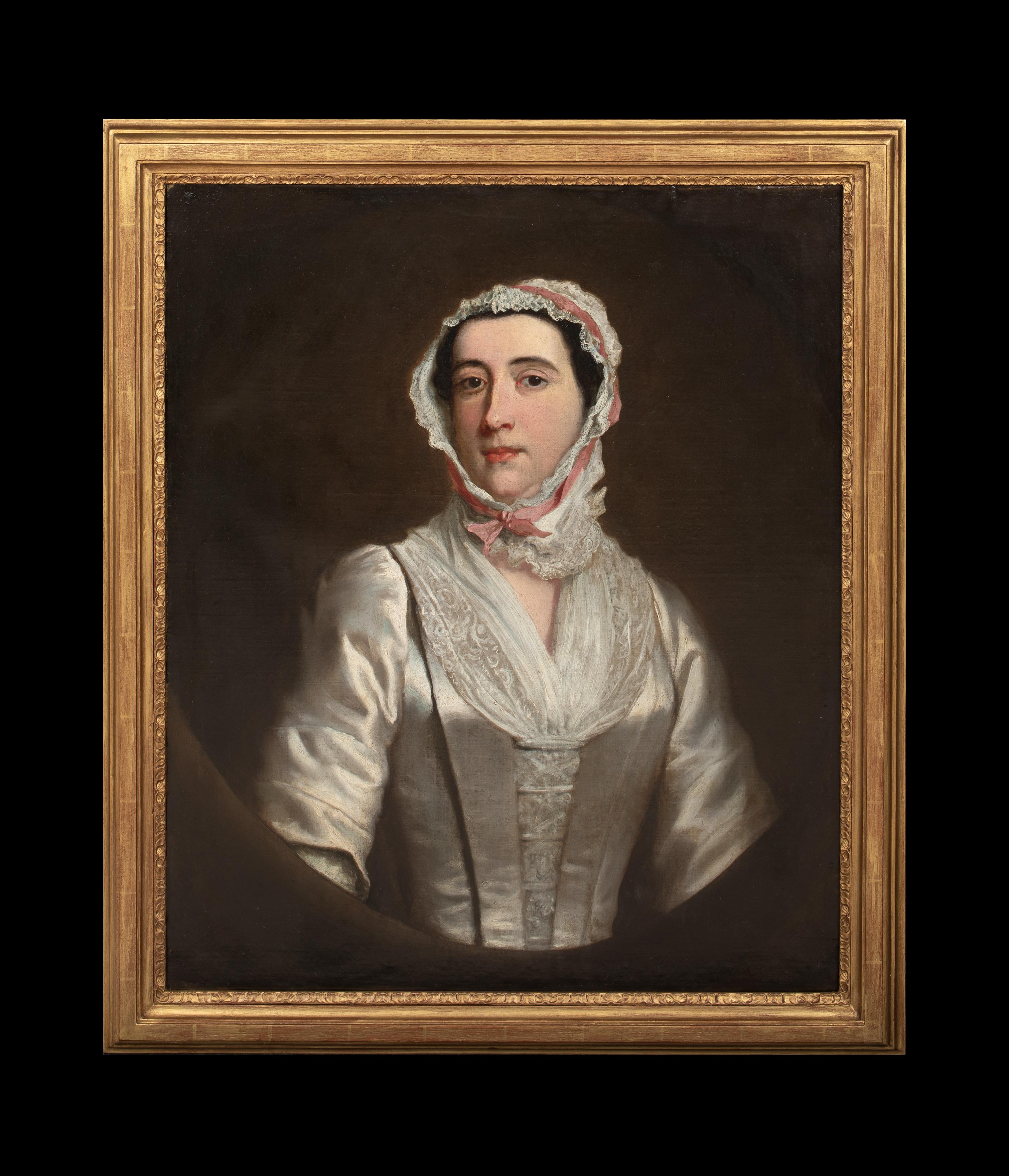 Portrait Of Lady Manners, 18th Century  attributed to THOMAS HUDSON (1701-1779) - Black Portrait Painting by Thomas Hudson