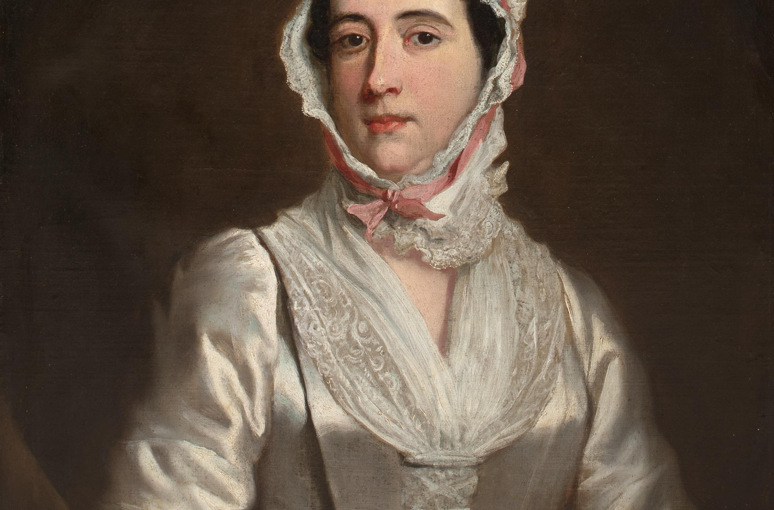 Portrait Of Lady Manners, 18th Century  attributed to THOMAS HUDSON (1701-1779) For Sale 3