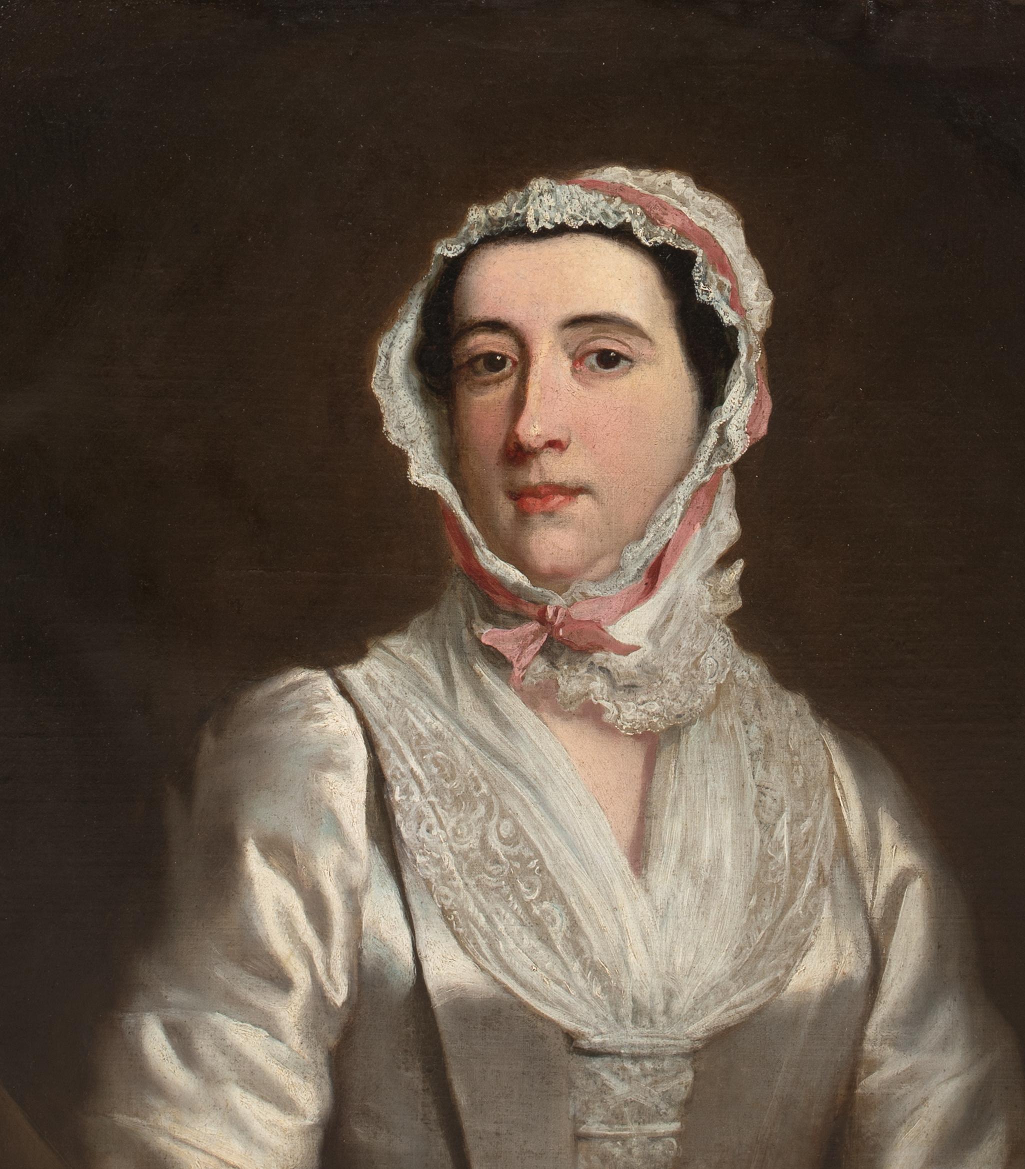 Portrait Of Lady Manners, 18th Century  attributed to THOMAS HUDSON (1701-1779) For Sale 4