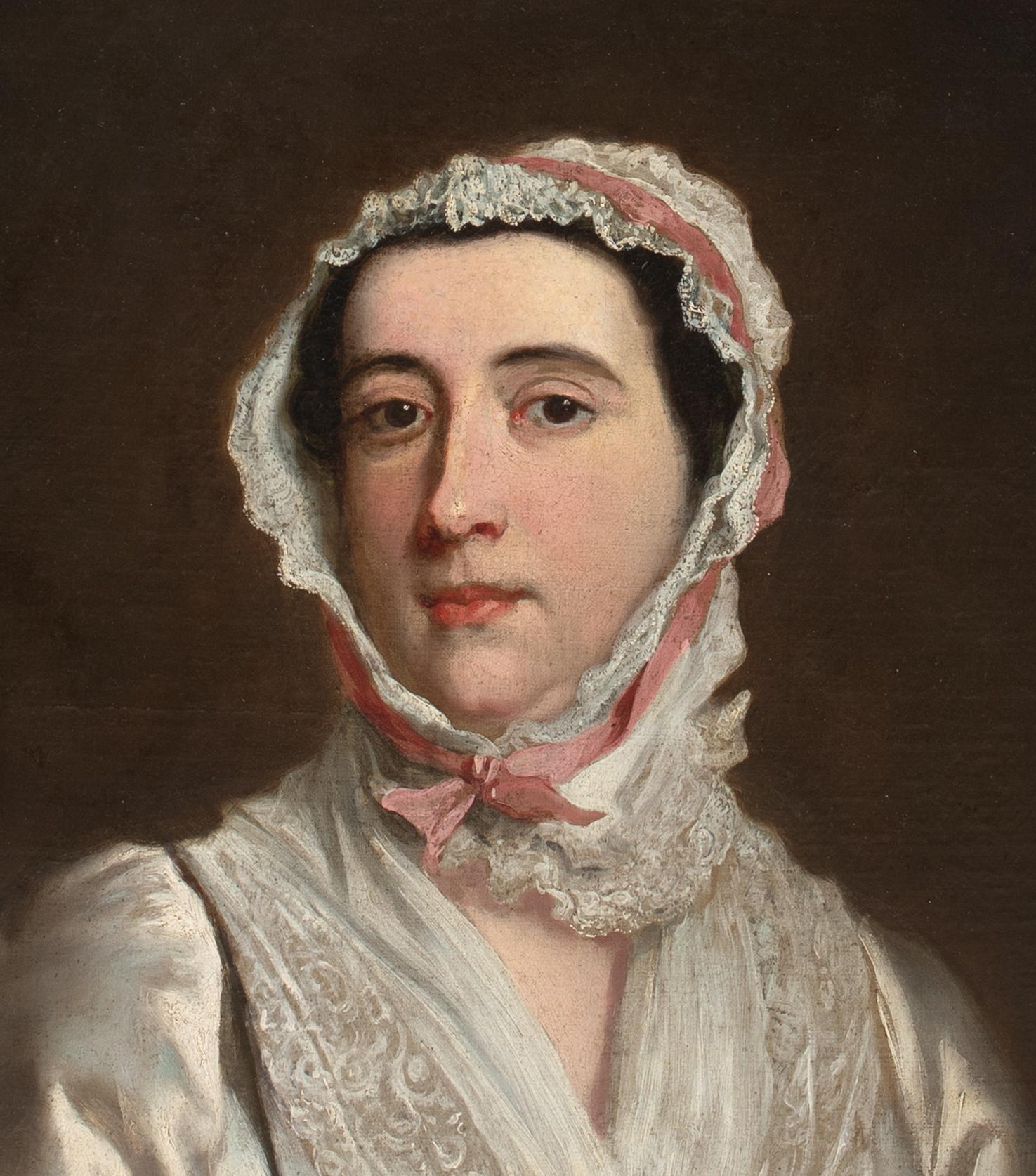 Portrait Of Lady Manners, 18th Century  attributed to THOMAS HUDSON (1701-1779) For Sale 5