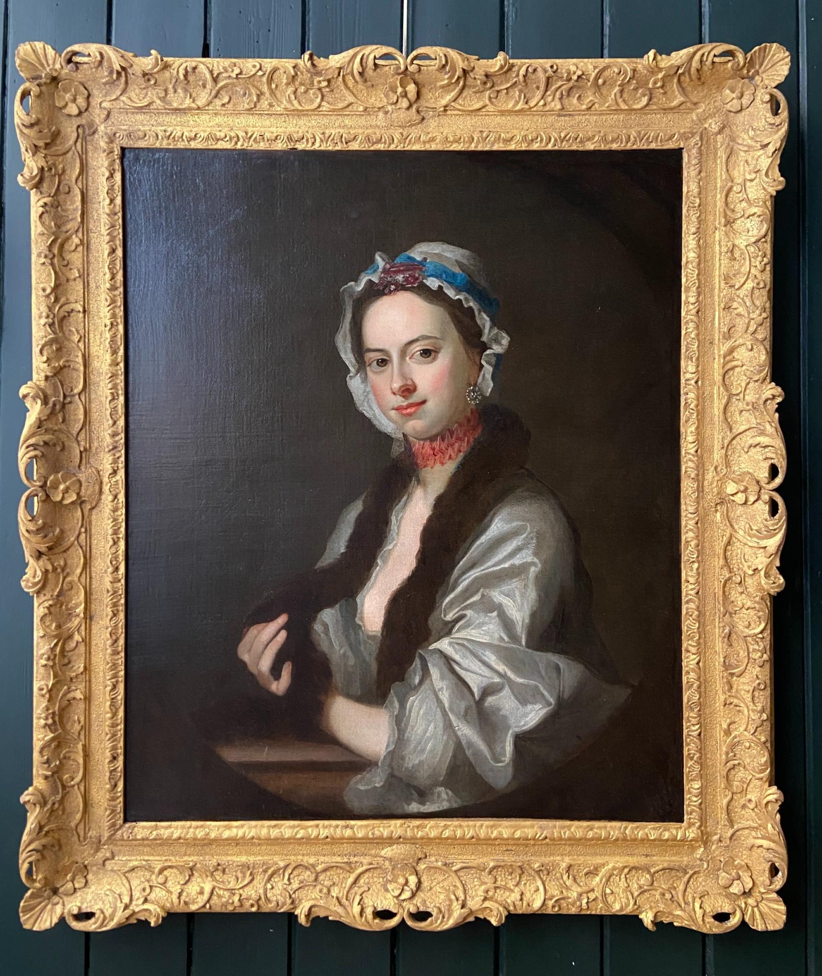 Porträt von Frau Faber, Ölgemälde des 18. Jahrhunderts – Painting von Thomas Hudson