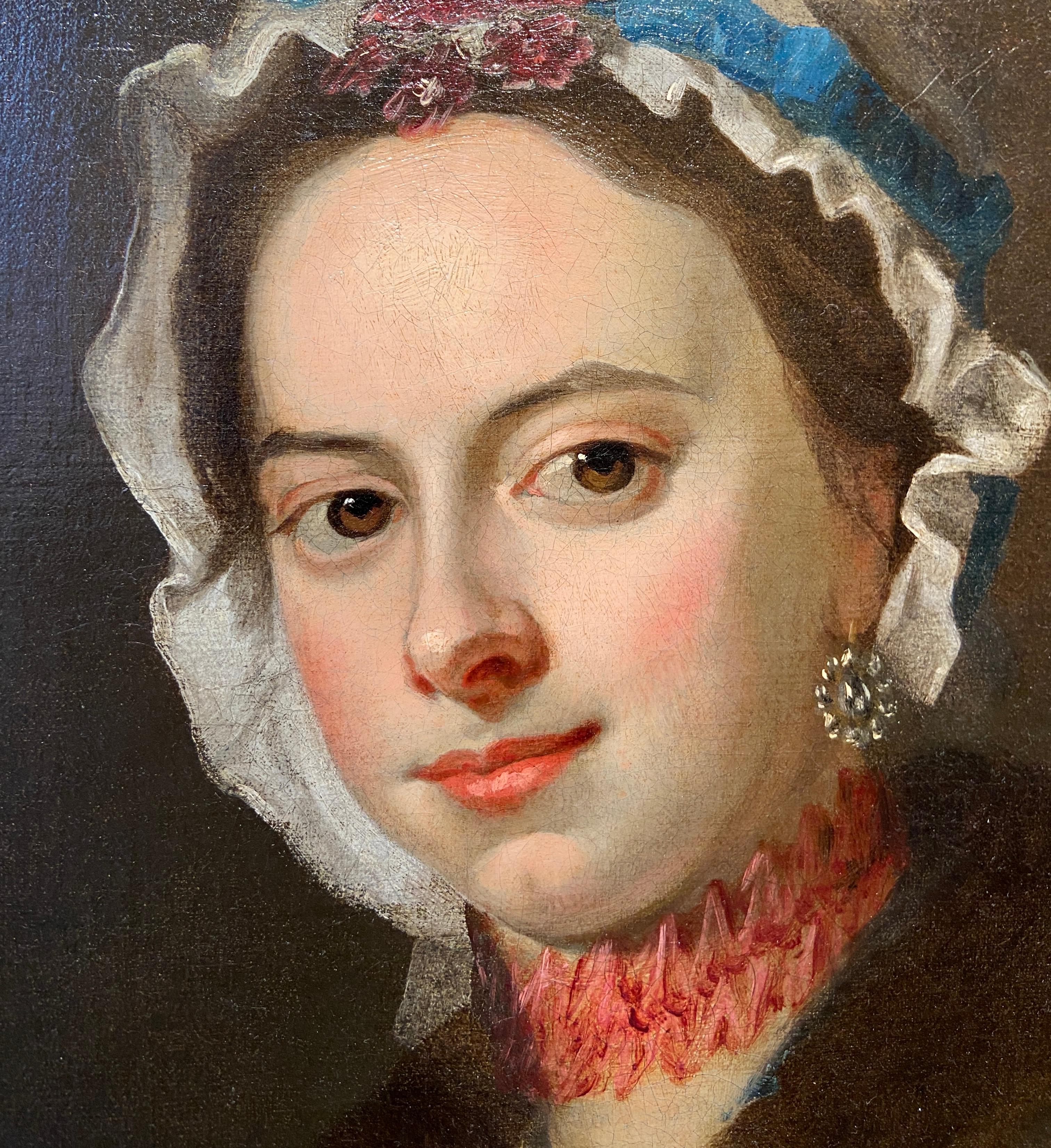 Porträt von Frau Faber, Ölgemälde des 18. Jahrhunderts (Schwarz), Portrait Painting, von Thomas Hudson