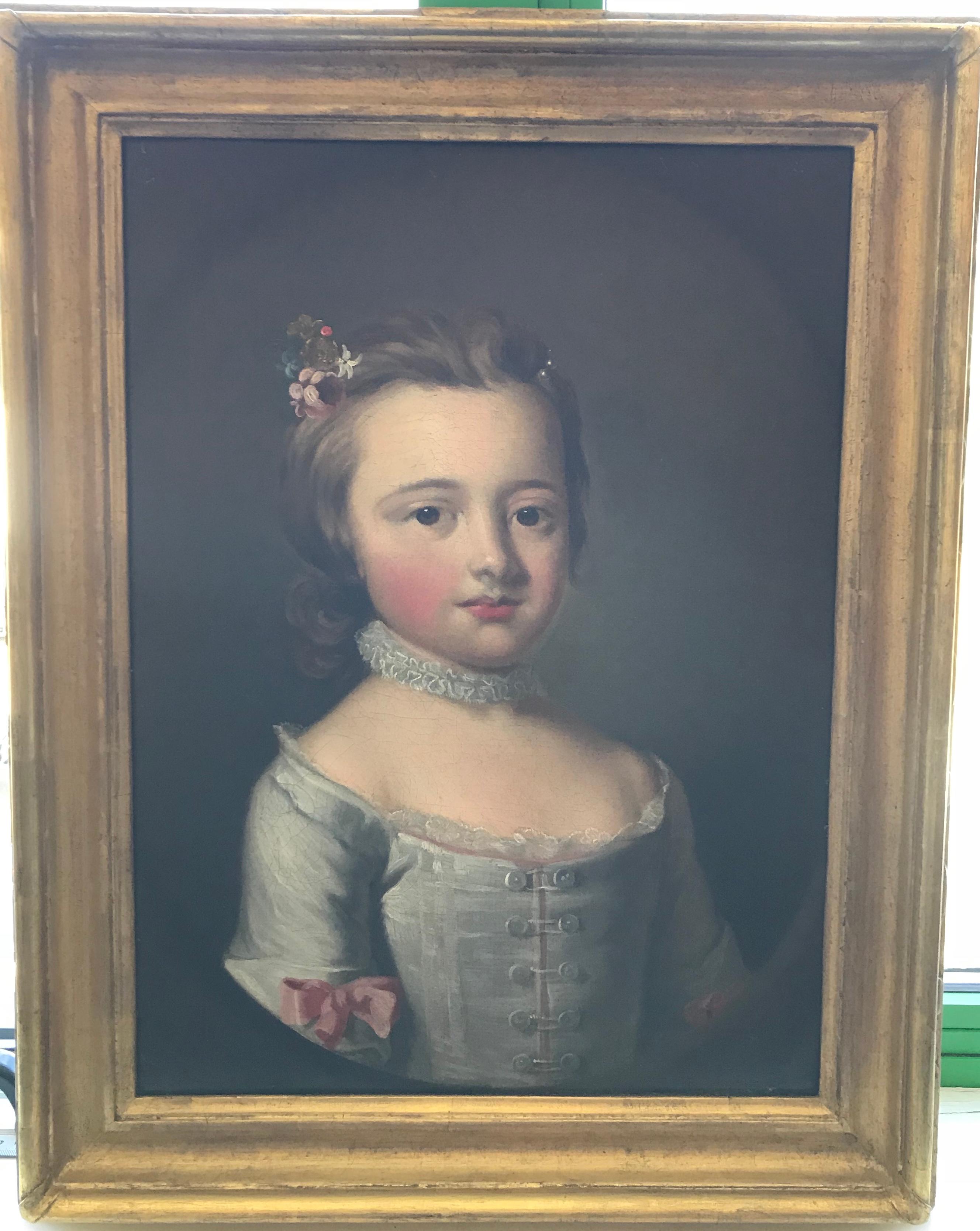 Thomas Hudson 1701-1779
The eldest children of Charles Noel, 4th Duke of Beaufort: Head and shoulders portraits of Henry (1744-1803; later 5th Duke) a little boy dressed in blue Van Dyck costume, and his sister Lady Anne Somerset,  (1741-1763) in a