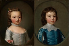 Paire de portraits de Thomas Hudson - 4e duc de Beauforts enfants