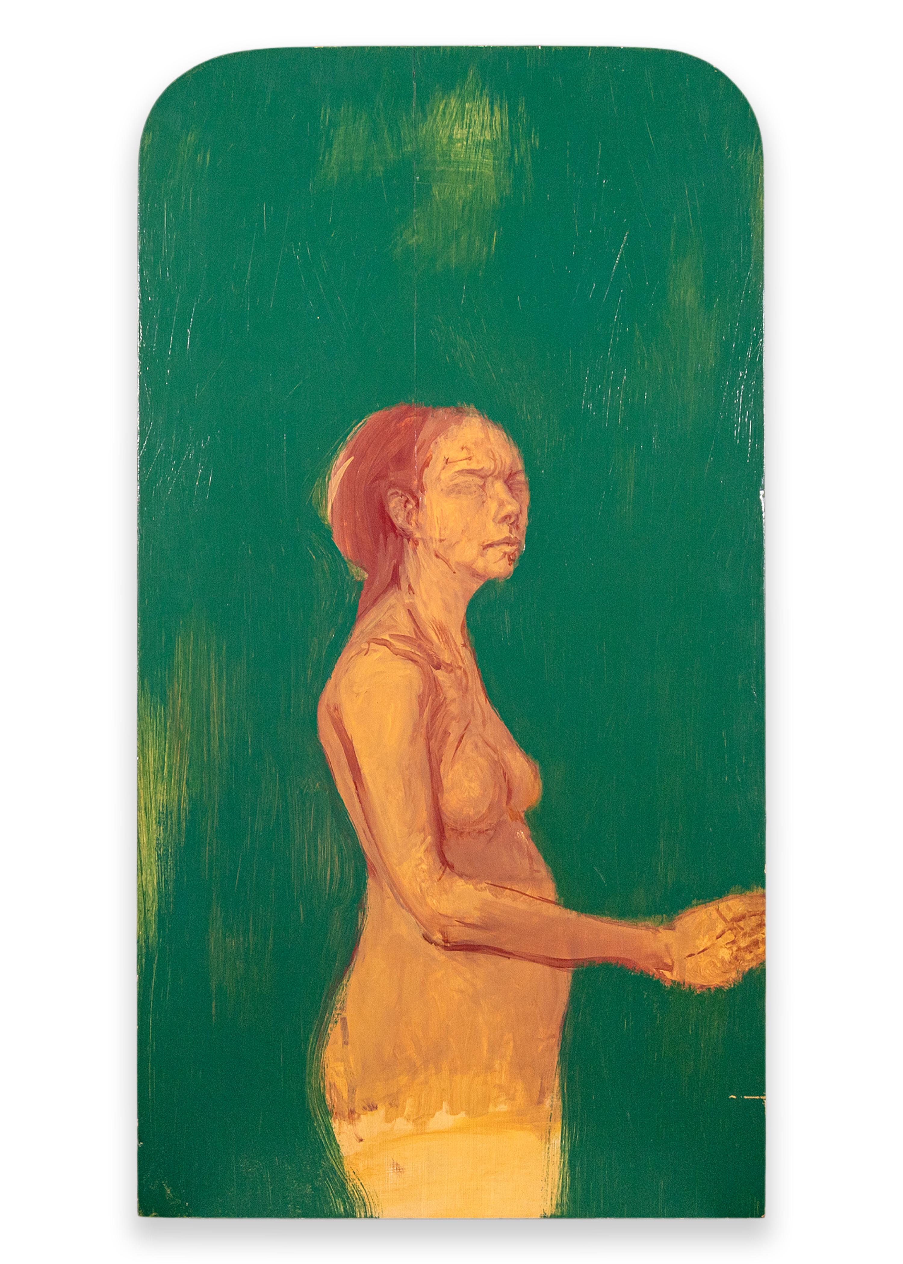 Thomas Humes Signed Contemporary Figurative Nude Oil Painting on Panel 1990 For Sale 5